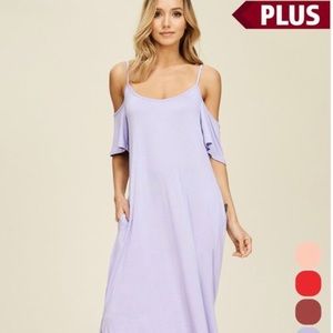 Plus size cold shoulder dress